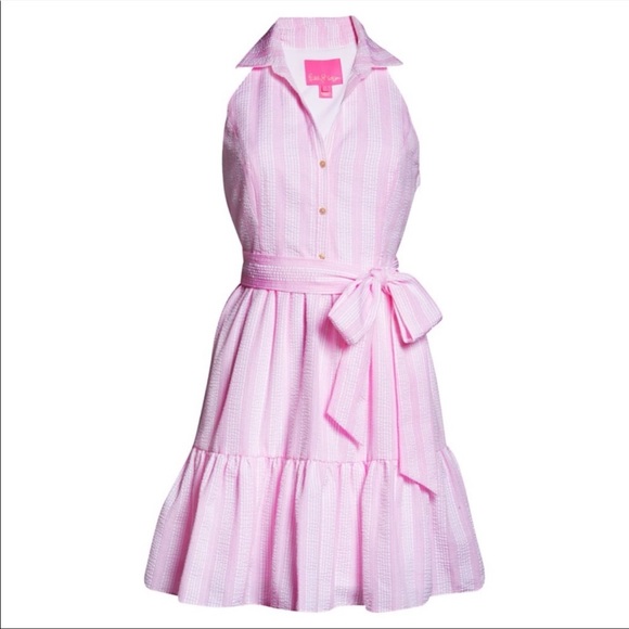Lilly Pulitzer Trisha Pink Seersucker Dress NWT 0 - Picture 8 of 16